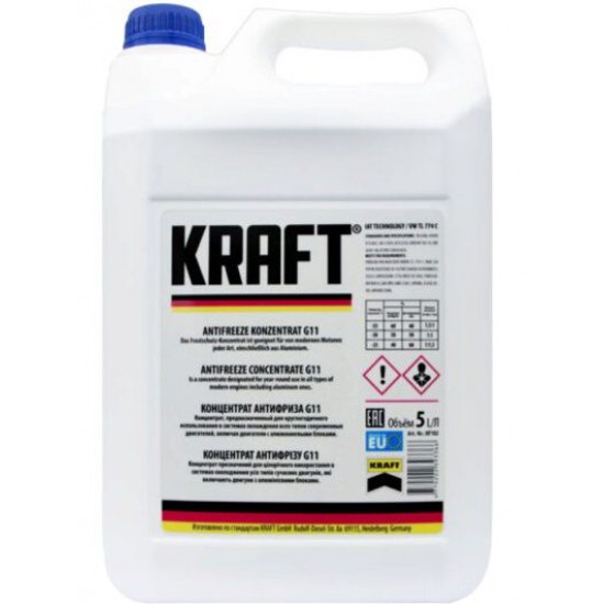 Kraft Antifreeze Concentrate G11 (-70C, синій) 5л. Kraft Antifreeze Concentrate G11 (-70C, синій) 5л.