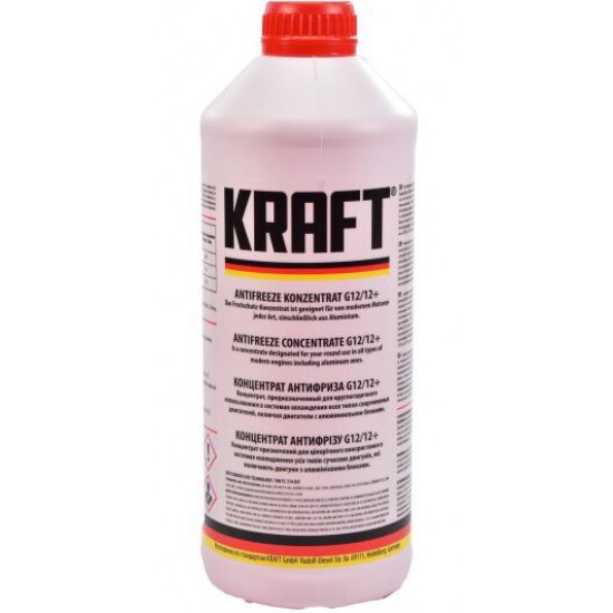 Kraft Antifreeze Concentrate G12/G12+ (-70C, червоний) 1,5л. Kraft Antifreeze Concentrate G12/G12+ (-70C, червоний) 1,5л.