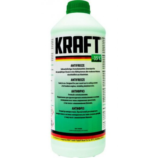 Kraft Antifreeze (-35C, зелений) 1,5л. Kraft Antifreeze (-35C, зелений) 1,5л.