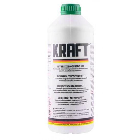 Kraft Antifreeze Concentrate G11 (-70C, зелений) 1,5л. Kraft Antifreeze Concentrate G11 (-70C, зелений) 1,5л.