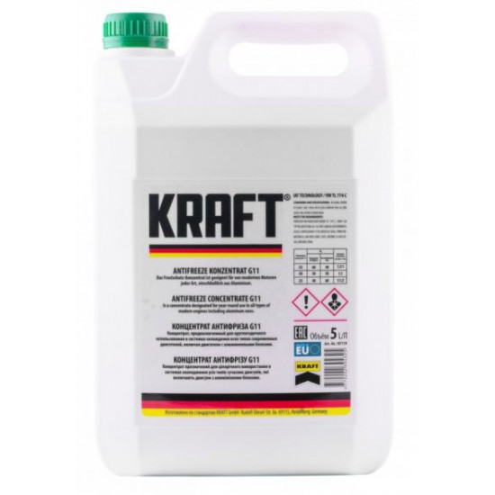 Kraft Antifreeze Concentrate G11 (-70C, зелений) 5л. Kraft Antifreeze Concentrate G11 (-70C, зелений) 5л.
