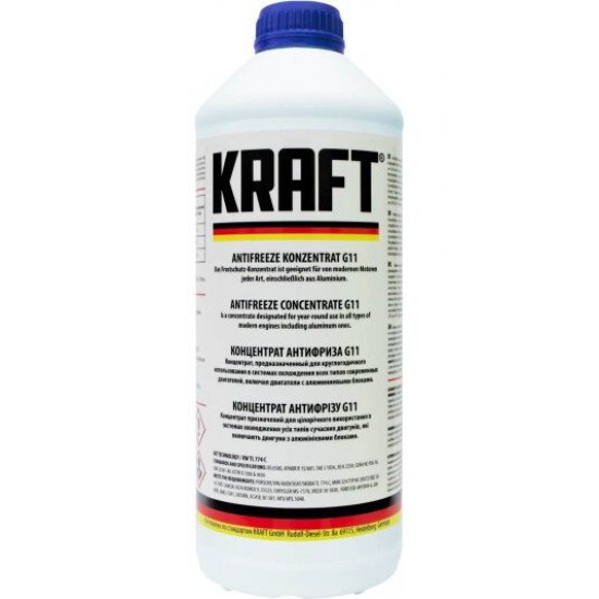 Kraft Antifreeze Concentrate G11 (-70C, синій) 1,5л. Kraft Antifreeze Concentrate G11 (-70C, синій) 1,5л.